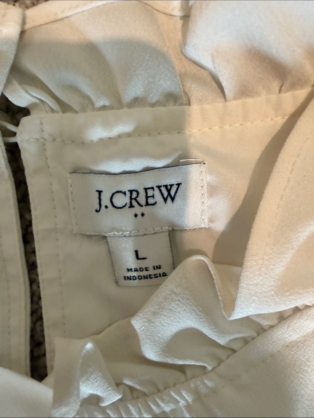 J. Crew Cream Ruffle-Neck Sleeveless Shell - Picture 2 of 5